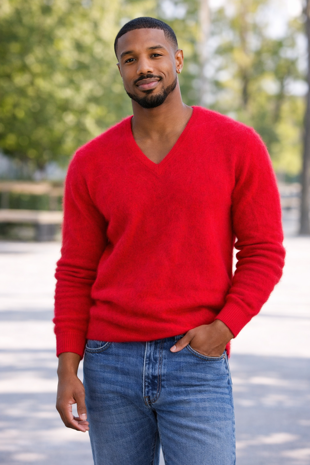 Pull col V homme 2 fils 100% Cashmere