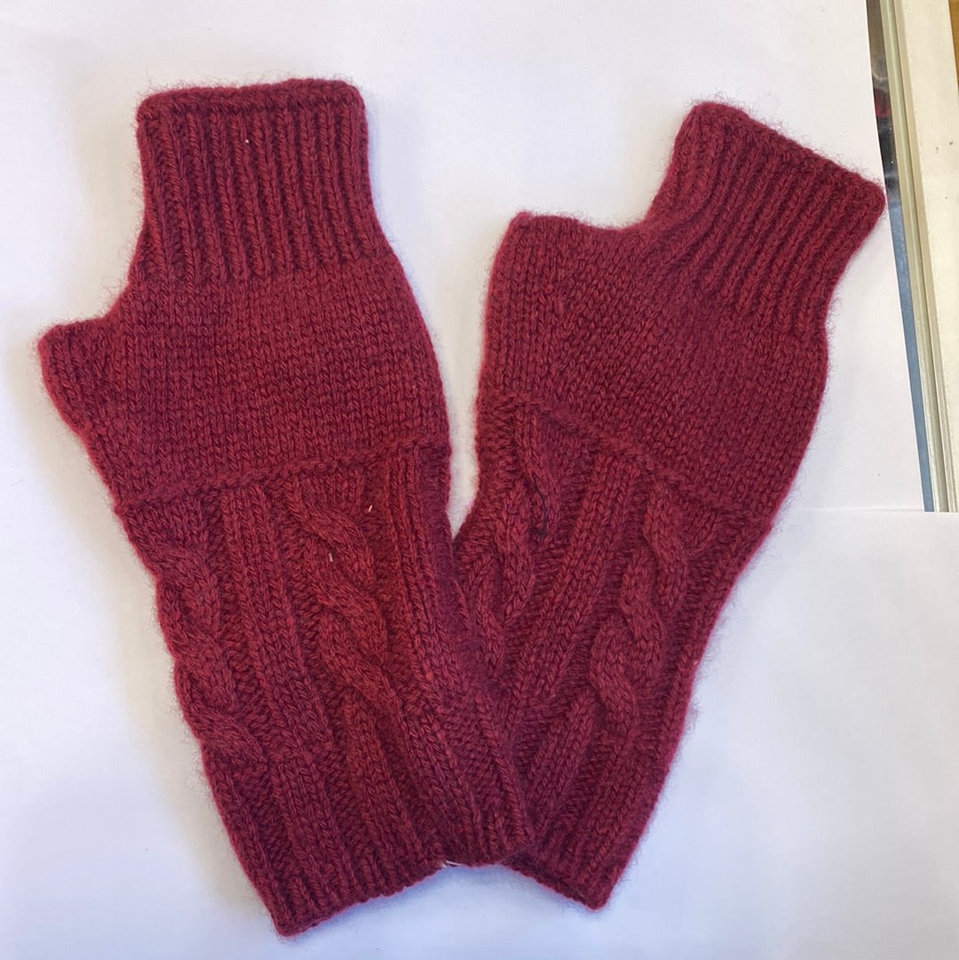 Mitaine cachemire Bordeaux