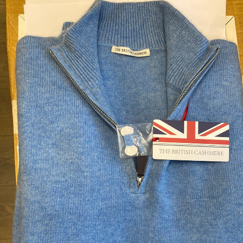 Pull camionneur cachemire bleu