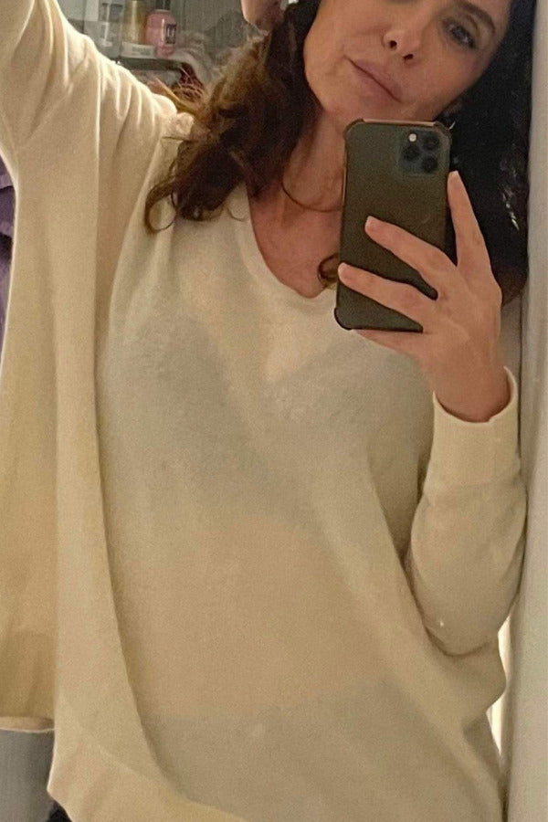 Pull col V Femme Oversize