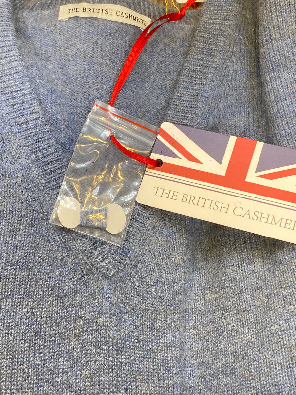 pull col V cachemire couleur taupe clair