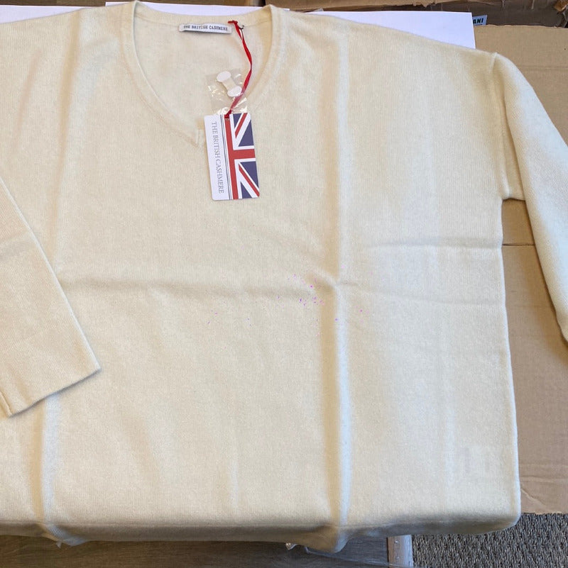 Pull Col V Femme Oversize cachemire