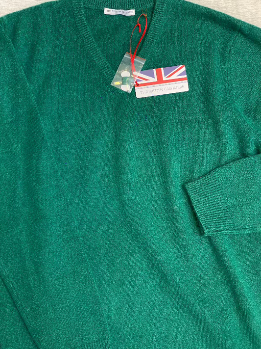 pull col V couleur vert billard